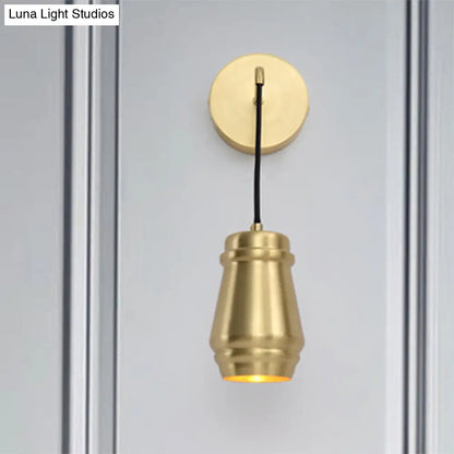 DecorBites™ Modern Brass Bedroom Wall Sconce with Urn-Shaped Metal Shade