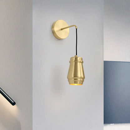 DecorBites™ Modern Brass Bedroom Wall Sconce with Urn-Shaped Metal Shade