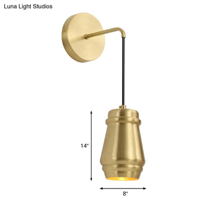 DecorBites™ Modern Brass Bedroom Wall Sconce with Urn-Shaped Metal Shade