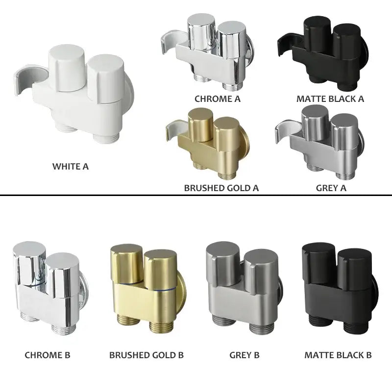 Modern brass bidet faucet set bathroom dual handle wall sprayer