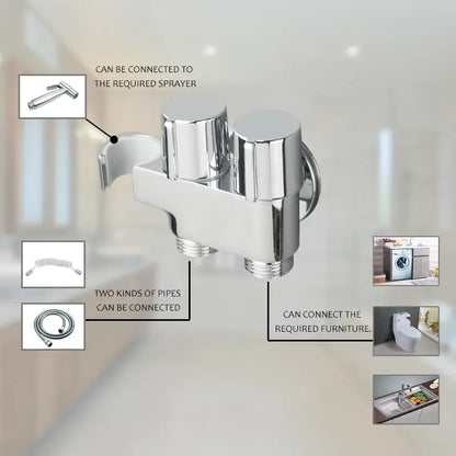 Modern brass bidet faucet set bathroom dual handle wall sprayer