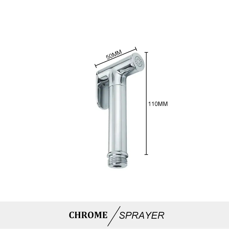 Modern brass bidet spray kit for bathroom with coiled hose