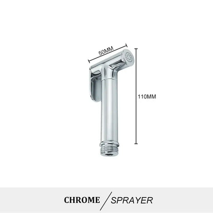 Modern brass bidet spray kit for bathroom with coiled hose