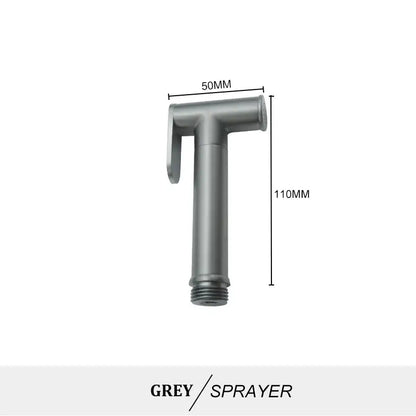 Modern brass bidet spray kit for bathroom with coiled hose