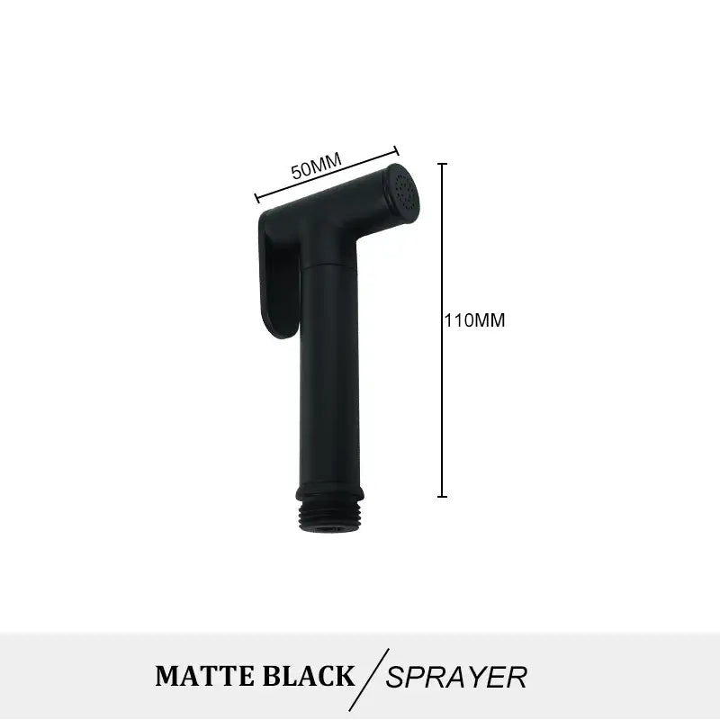 Modern brass bidet spray kit for bathroom with coiled hose