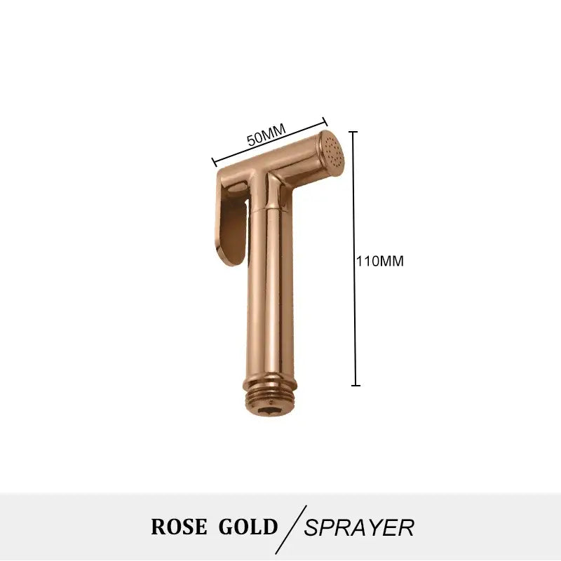 Modern brass bidet spray kit for bathroom with coiled hose