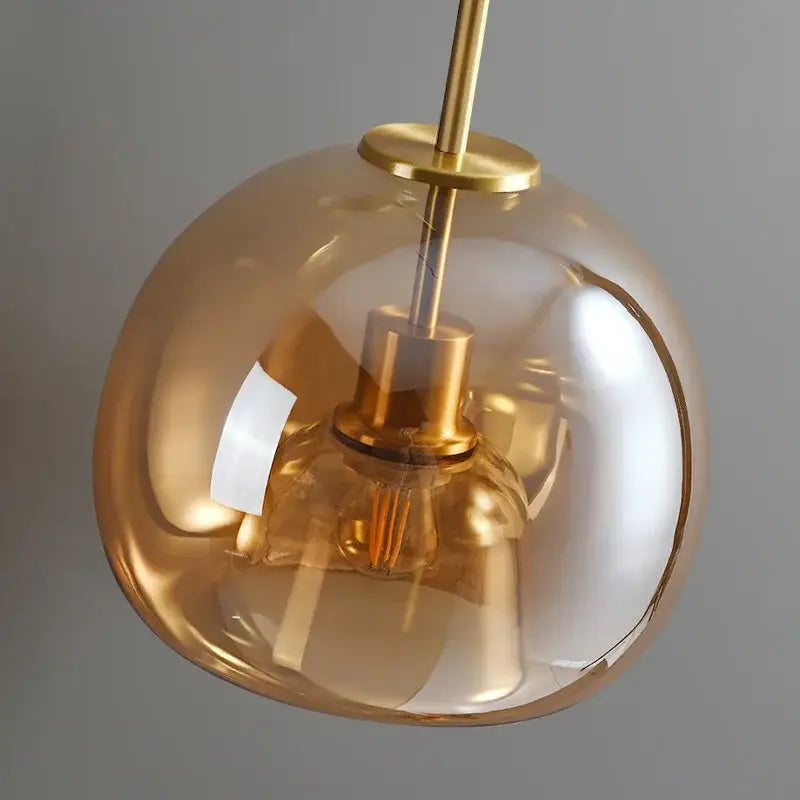 Modern brass & black glass ball led ceiling light for living room