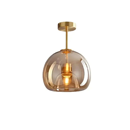 Modern brass & black glass ball led ceiling light for living room