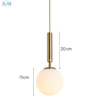 Modern brass & black glass ball led pendant light dining room