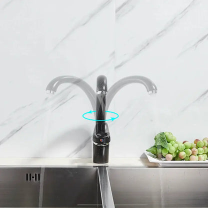 Modern brass black kitchen sink faucet with curved swivel spout