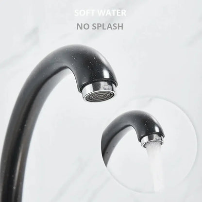 Modern brass black kitchen sink faucet with curved swivel spout