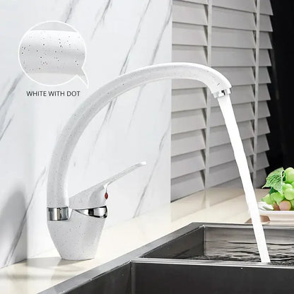 Modern brass black kitchen sink faucet with curved swivel spout
