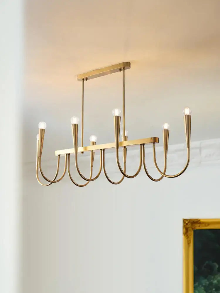 Modern brass black pendant chandelier kitchen island light