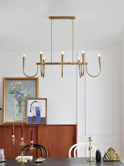 Modern brass black pendant chandelier kitchen island light