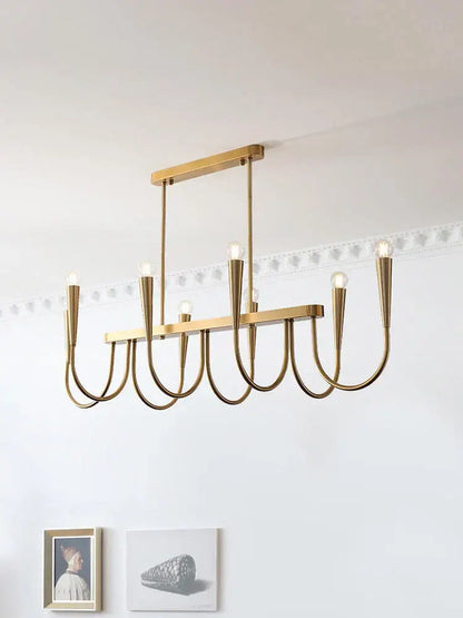 Modern brass black pendant chandelier kitchen island light