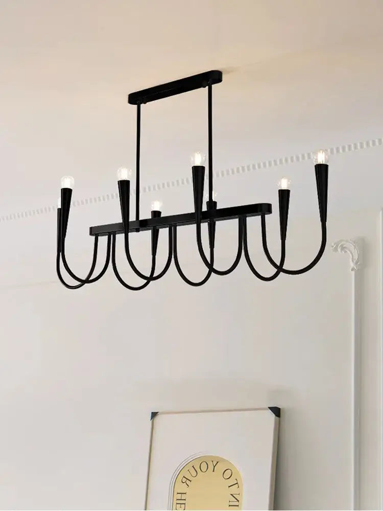 Modern brass black pendant chandelier kitchen island light
