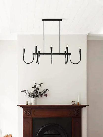 Modern brass black pendant chandelier kitchen island light