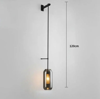 Modern brass & black sconce lights – bedroom glass wall sconce