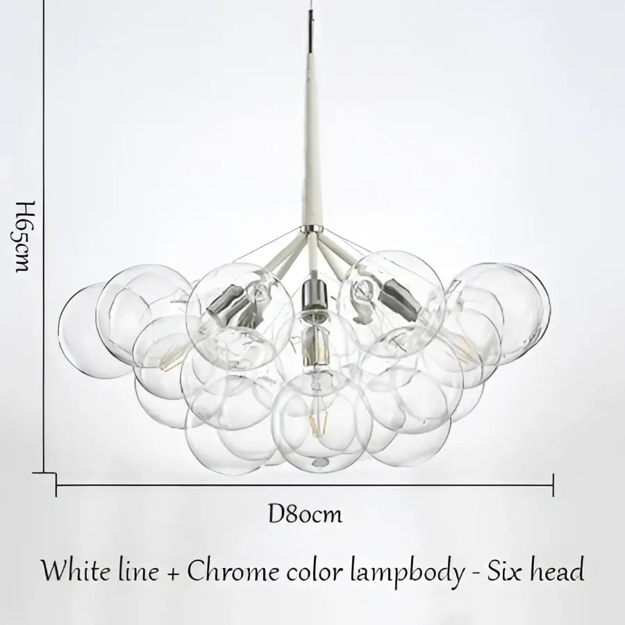 Modern brass bubble chandelier glass led bedroom lighting