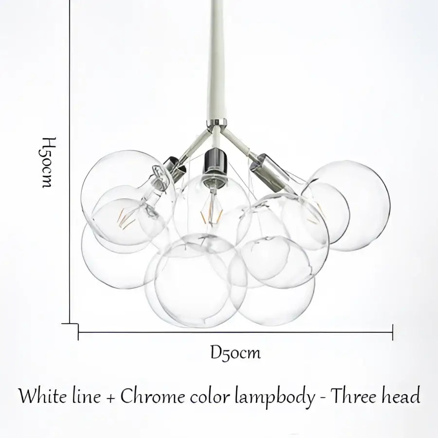 Modern brass bubble chandelier glass led bedroom lighting