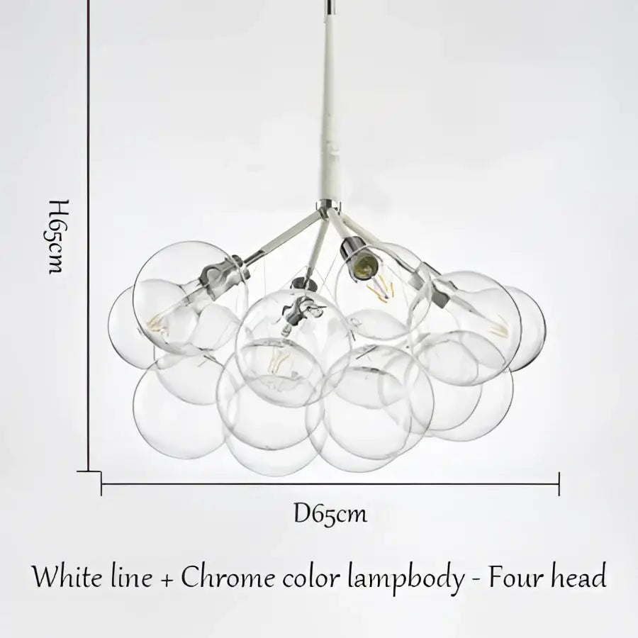 Modern brass bubble chandelier glass led bedroom lighting