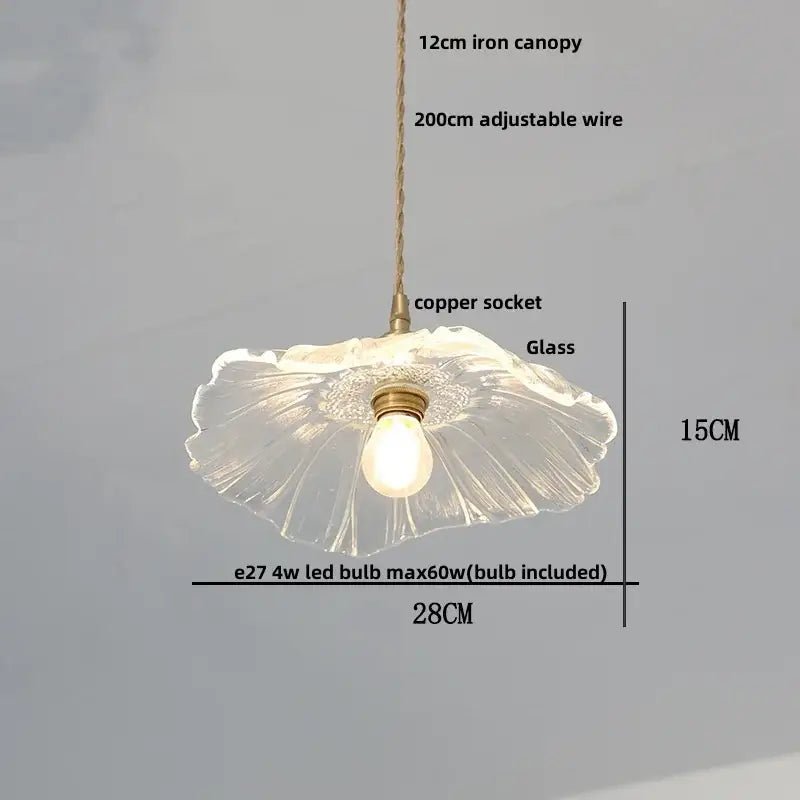 Modern brass clear glass led pendant light for dining room