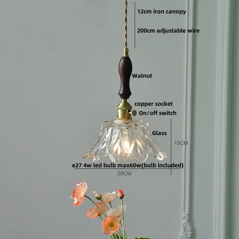 Modern brass clear glass led pendant light for dining room