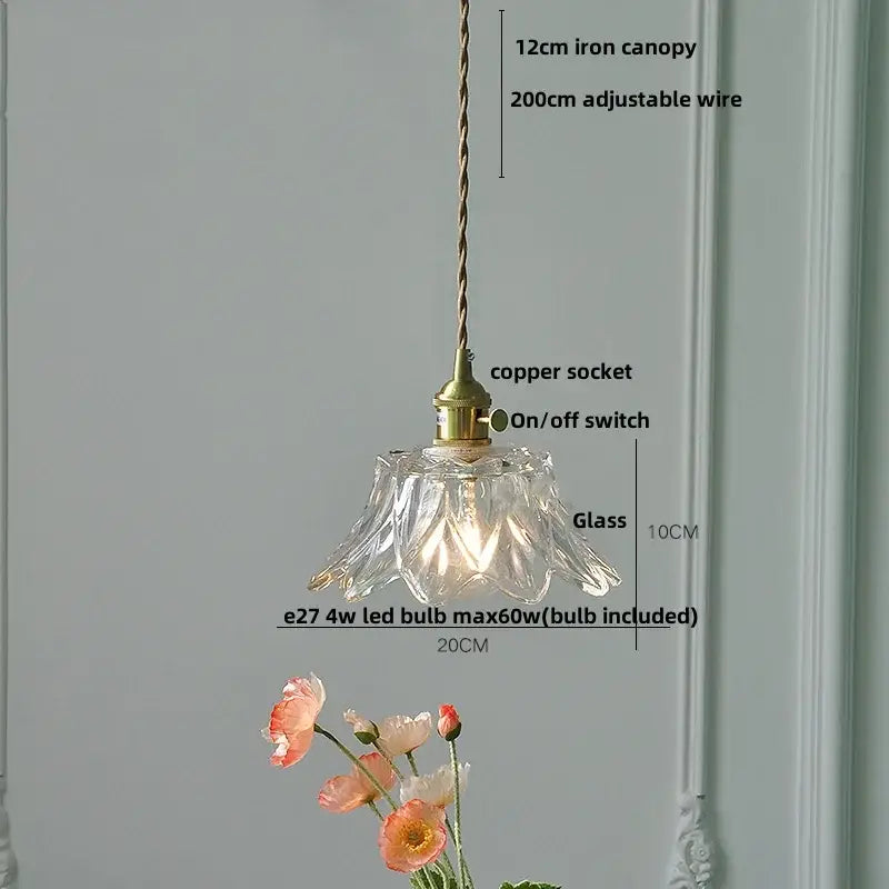 Modern brass clear glass led pendant light for dining room