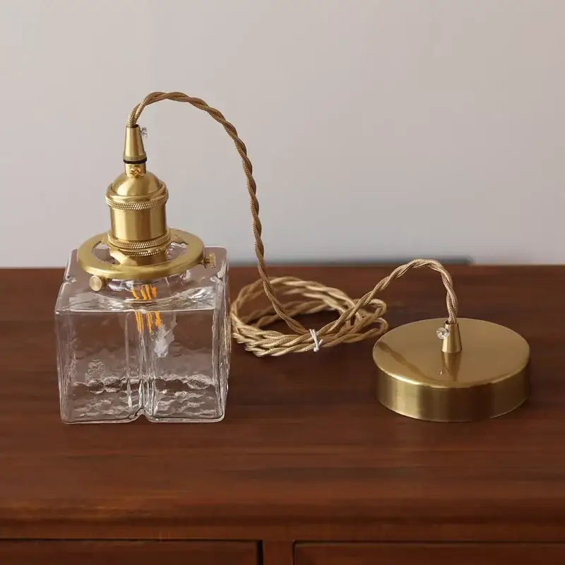 Modern brass clear glass led pendant light for dining room