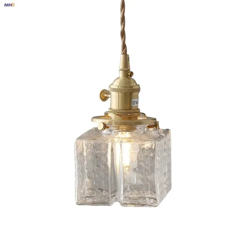 Modern brass clear glass led pendant light for dining room