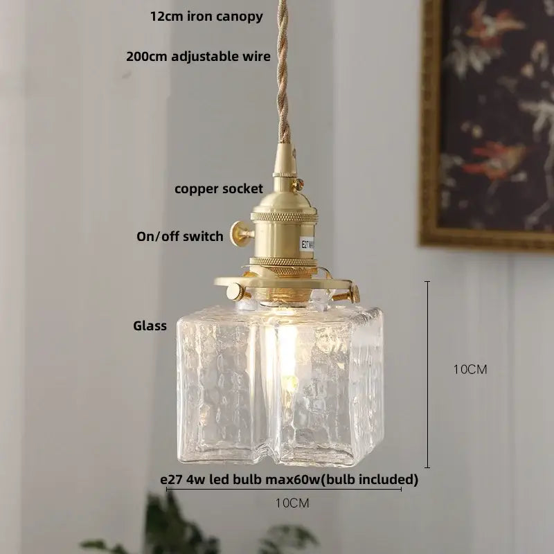 Modern brass clear glass led pendant light for dining room