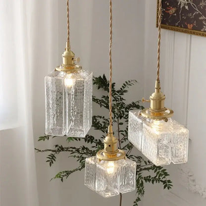 Modern brass clear glass led pendant light for dining room