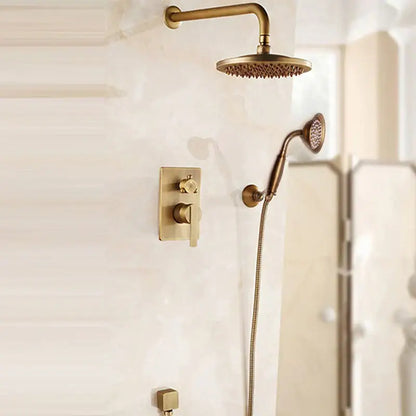 Modern brass concealed 3 way shower mixer set bathroom rain tap