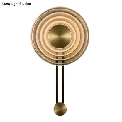Modern brass concentric circle wall lamp living room fixture height