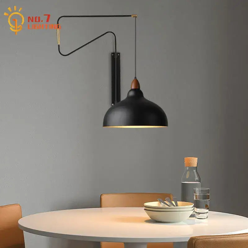 Modern brass copper adjustable wall lamp for living room