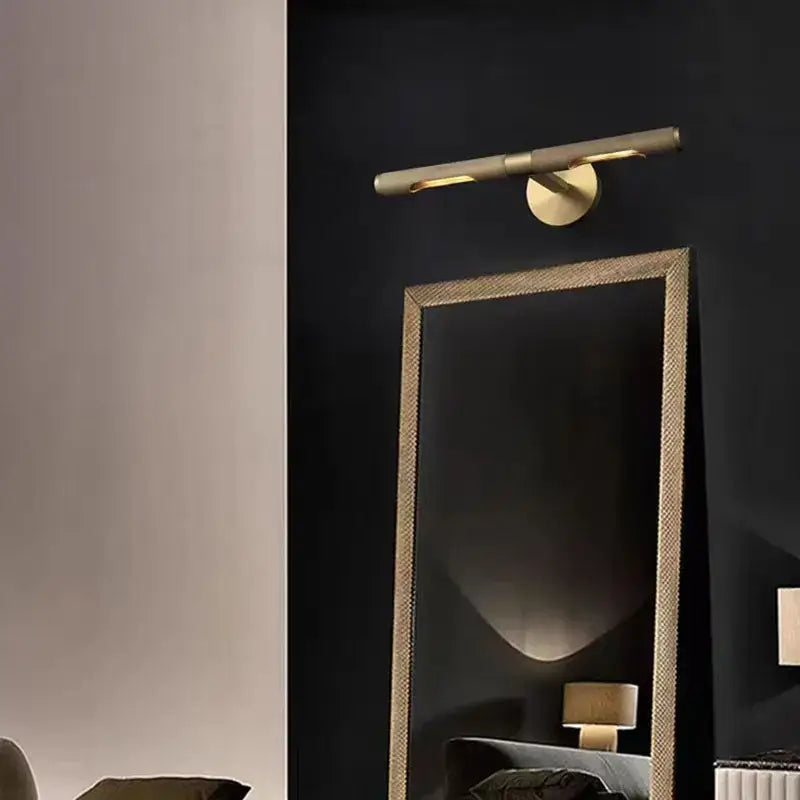 Modern brass copper mirror wall lamp for bedroom bathroom