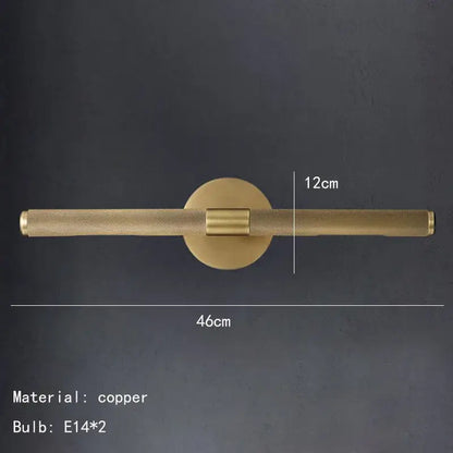 Modern brass copper mirror wall lamp for bedroom bathroom
