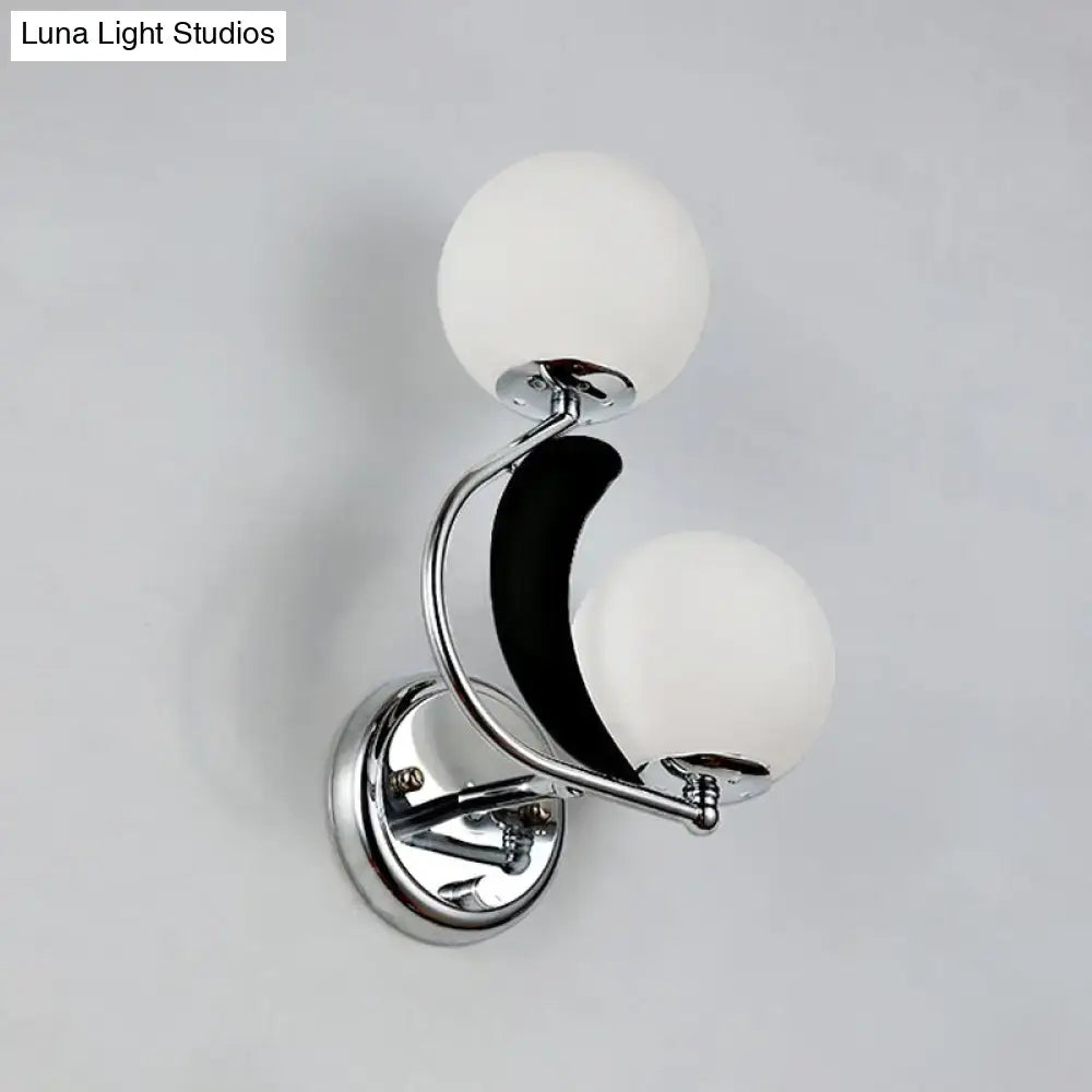 Modern brass crescent wall lighting bedroom glass shade