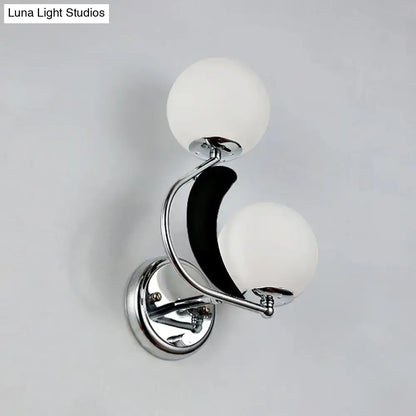 Modern brass crescent wall lighting bedroom glass shade