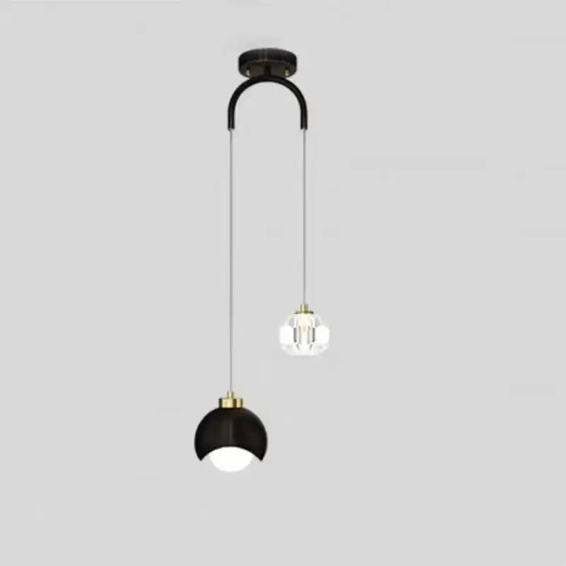 Modern brass crystal ball pendant light bedroom decor