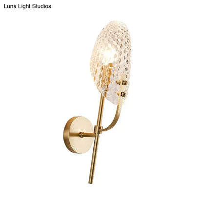 Modern brass crystal beveled light fixture hallway sconce