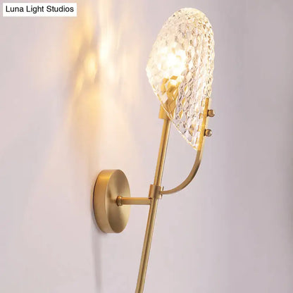 Modern brass crystal beveled light fixture hallway sconce
