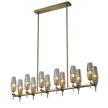 Modern brass crystal bronze pendant lamp dining room dimmable led