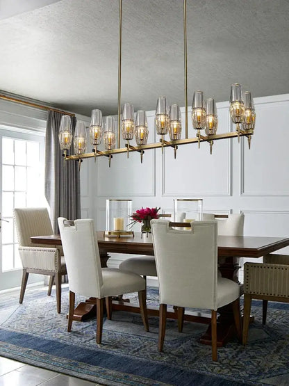 Modern brass crystal bronze pendant lamp dining room dimmable led