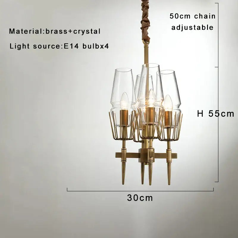 Modern brass crystal bronze pendant lamp dining room dimmable led