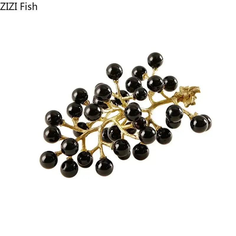 Modern brass crystal grape ornaments living room sculpture