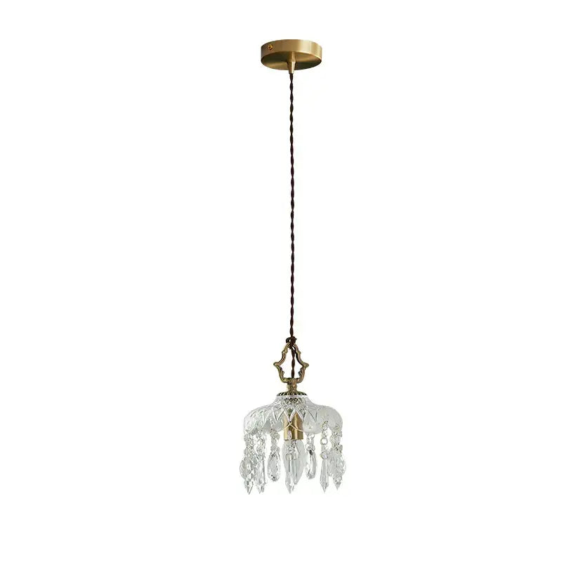 Modern brass crystal led ceiling light bedroom pendant