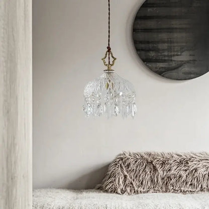 Modern brass crystal led ceiling light bedroom pendant