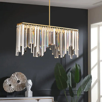 Modern brass crystal led island light dining room chandelier