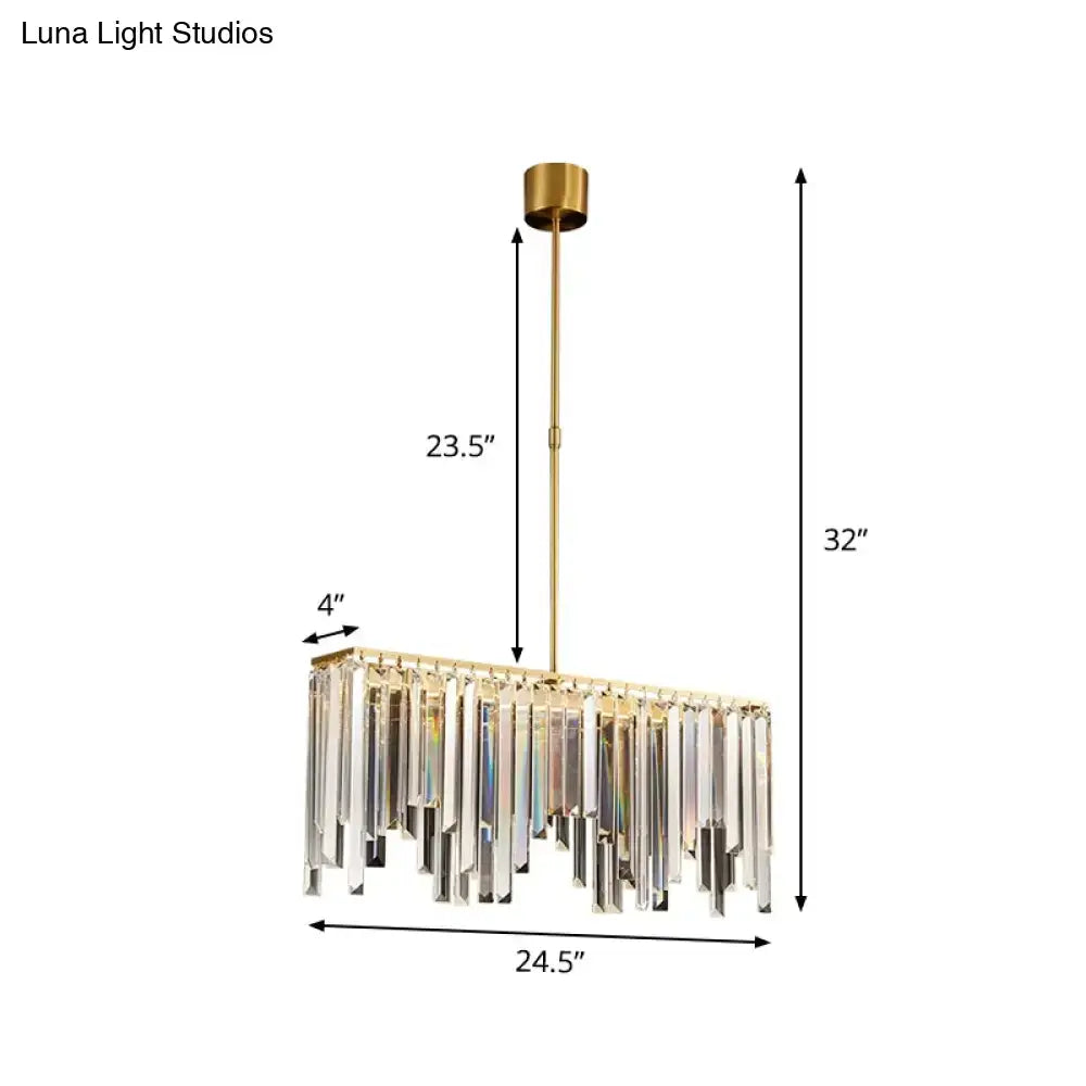 Modern brass crystal led island light dining room chandelier